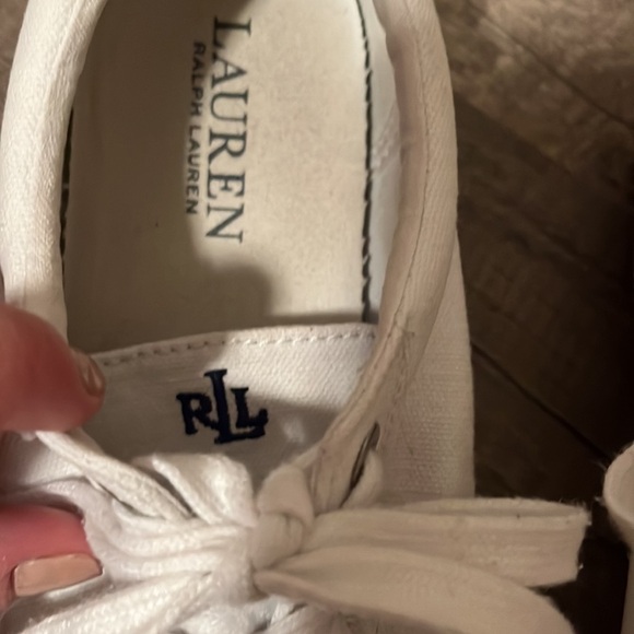 Ralph Lauren Canvas Sneaker White Shoe size 7 - Picture 4 of 10